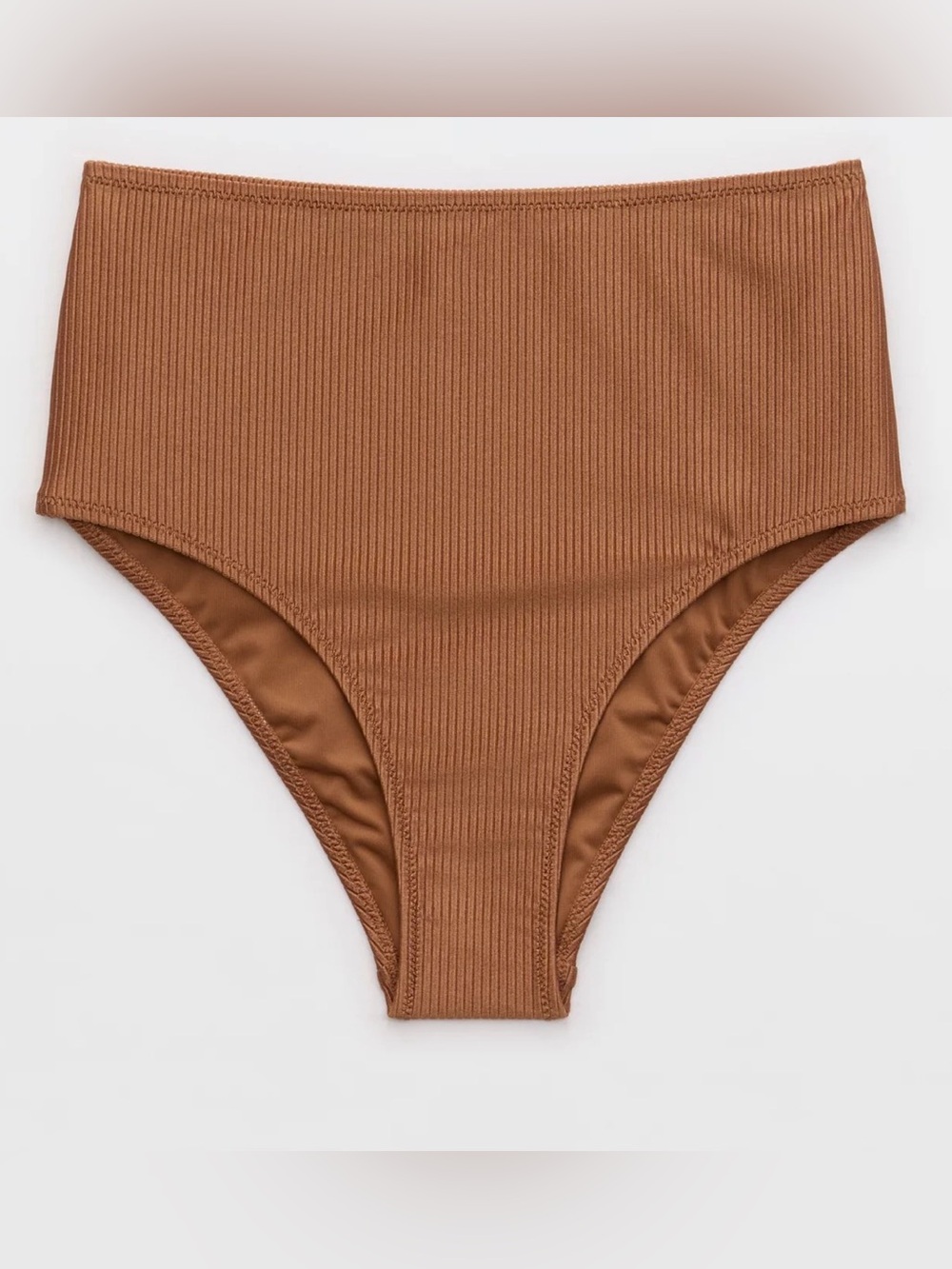 NWT Aerie Shine Rib High Waisted Cheeky Bikini Bottom Size S